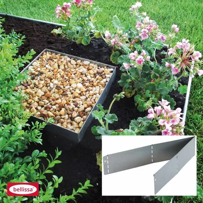 Produktbild von Bellissa Rasenkante Square verzinkt 30x30cm H13cm Beetumrandung Beeteinfassung