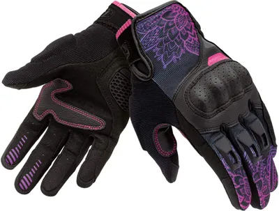 Produktbild von TUCANO URBANO LADY STACCA Schwarz/Violett Damen Sommerhandschuhe genehmigten Knöchelschutz größe M