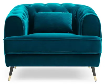 Image de MENZZO Fauteuil capitonné style boudoir Glams Velours Bleu canard
