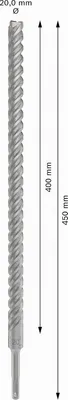 Image de Foret à percussion Bosch Professional PRO SDS plus-5X, 20 x 400 x 450 mm, 1 pièce.