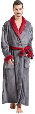 Produktbild von Omgoods – Langer Fleece-Bademantel für Herren mit Kapuze