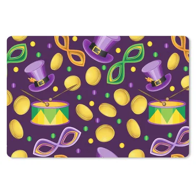 Produktbild von MuchoWow® Mauspad Mousepad Karneval - Party - Lila - Muster 27x18 cm - Mousepads - Maus Mat - Pad - Mausunterlage - Büroartikel - Desk Matten