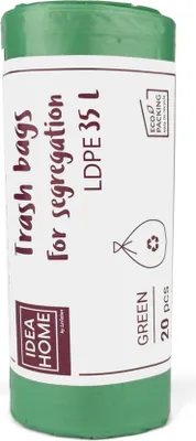 Image de D.RECT Sacs poubelle 35L, 20 pièces, sacs poubelle en plastique, sacs poubelle pour la cuisine, sacs poubelle résistants, sacs poubelle recyclés, sacs poubelle, sacs poubelle en papier, vert