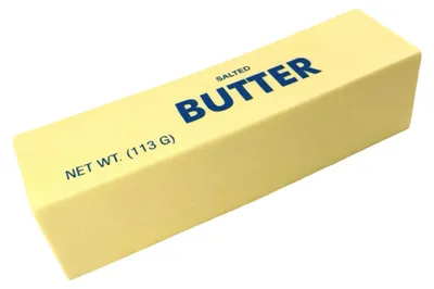 Produktbild von Butter-Quetschspielzeug aus weichem Kunstleder mit langsamem Rückprall – ideal zum Stressabbau und zur Angstbewältigung. Perfekt als Geschenk für Büro und Schule.