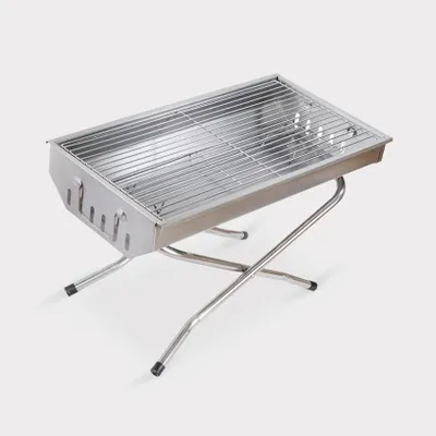 Image de Barbecue au charbon de bois portable et pliable BBQ en acier Jardin Camping Poplar