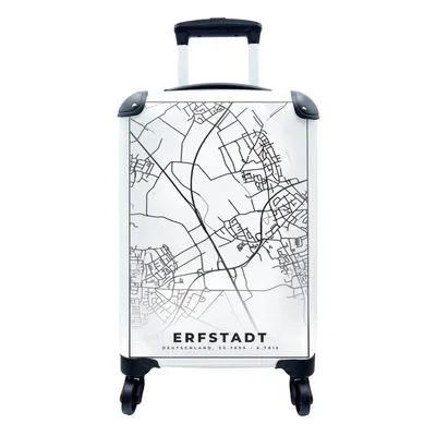 Produktbild von MuchoWow® Koffer Handgepäck Trolley Rollkoffer Kleine Reisekoffer mit 4 Rollen - Stadtplan - Karte - Erfstadt - Cabin Size < 55x40x23 cm & 55x40x20 cm - Fotokoffer - Kabinenkoffer - Boardgepäck - Reise-Box - Reisekoffer - Reisegepäck - Koffer mit Bild - Trolley für Kinder
