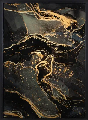 Obrázek produktu pro Eurofirany, obraz na plátně, dekorace na zeď, 53x73 cm, černá a zlatá barva, moderní dekorace
