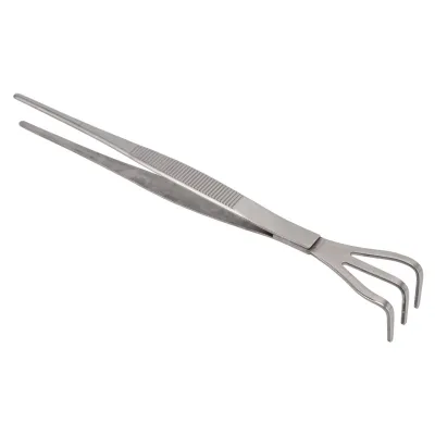 Obrázok produktu pre Koreňové hrable s pinzetou 3 hroty z nehrdzavejúcej ocele uvoľňujúce pôdu bonsajové náradie s ergonomickou rukoväťou (rovné)