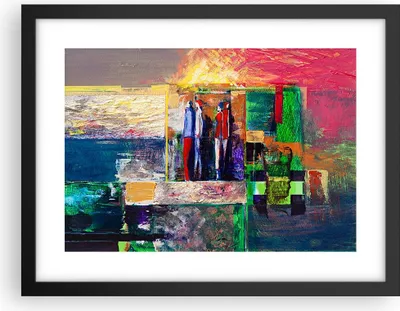 Produktbild von Gerahmtes Poster - Schwarzer Rahmen - Abstraktion modern - 40x30 cm - Wand Bild - Wanddeko - Wandbilder - Kunstposter - Wandposter - Bilderrahmen - Bilder - Kunstdruck - Wandbild - P2BAA40x30-3670