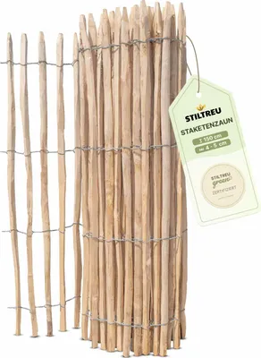 Produktbild von Französischer Premium Staketenzaun Kastanie - Länge 5 Meter, Höhe 150 cm, Lattenabstand 4-5 cm