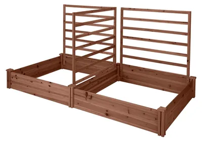 Zdjęcie produktu dla Podwyższona grządka ogrodowa z kratownicą, drewno jodłowe, 222x114x110 cm
