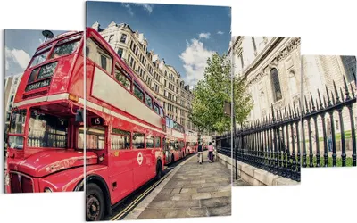 Produktbild von Bild auf Leinwand - Leinwandbild - Architektur London Stadt - 160x90cm - Wand Bild - Wanddeko - Leinwanddruck - Bilder - Kunstdruck - Wanddekoration - Leinwand bilder - Wandkunst - DL160x90-2405
