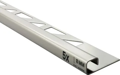 Produktbild von 5x Quadrat Edelstahlschiene Fliesenprofil Fliesenschiene L250cm 8mm glänzend
