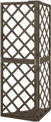 Image de Treillis d'angle en bois massif - 50 x 50 x 145 cm - Gris