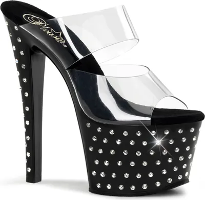 Produktbild von STARDUST-702 Damen Slipper von Pleaser, Transparent Schwarz , EU 36, US 6