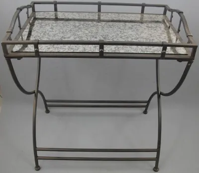 Produktbild von Casa Padrino Jugendstil Serviertisch mit antikem Spiegelglas Schwarz 70 x 46 x H. 80 cm - Gastronomie Accessoires