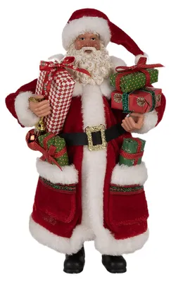 Imagen del producto de Figura decorativa navideña de Clayre & Eef, Papá Noel, 27 cm, color rojo, de plástico