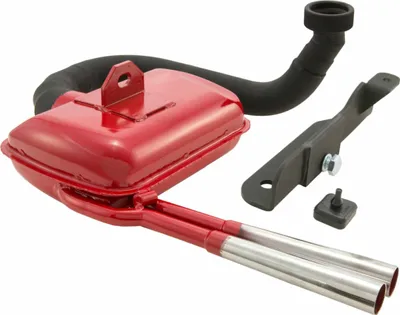 Produktbild von SIP Road Sport Racing Auspuff in rotem Stahl mit verchromtem Schalldämpfer und Doppelrohr