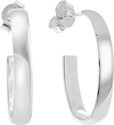 trendor 68848 Damen-Ohrringe 925 Silber Steck-Creolen 20 mm 1