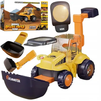 Produktbild von Pädagogischer 4-in-1-Bagger für Kinder, Lupe, Kompass, Sandschaufel, ab 3 Jahren TT9169