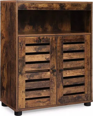 Immagine prodotto di In And OutdoorMatch Mobile da bagno Wilbert - 60 x 30 x 80 cm - mobile contenitore - ante a ribalta - vano a giorno - ripiani regolabili - marrone vintage