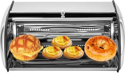 Produktbild von Brot Behälter Küche Edelstahl   Aufbewahrungsbox  Mit Deckel