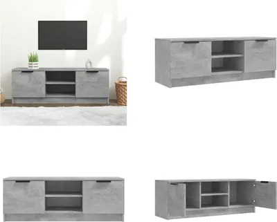 Produktbild von vidaXL TV Schrank Betongrau 102x35x36,5 cm Holzwerkstoff - TV-Schrank - TV-Schränke - TV-Möbel - TV-Ständer