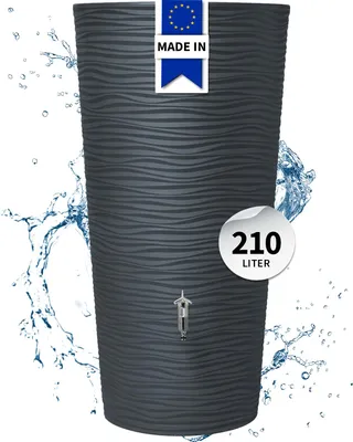 Produktbild von GARANTIA NATURA 2in1 Regenspeicher 210 Liter graphite grey inkl. Pflanzschale