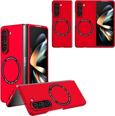 Produktbild von Für Samsung Galaxy Z Fold5 5G Magnet Magsafe Design Handy Tasche Hülle Etuis Rot