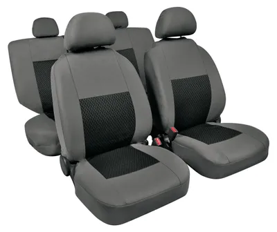 Immagine prodotto di Set coprisedili Lampa Linear per auto in tessuto jacquard nero/grigio universale
