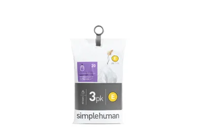 Produktbild von simplehuman Passgenaue Müllbeutel 3 x 20 Pack (60 Beutel), Code E, 20 Liter; CW0255