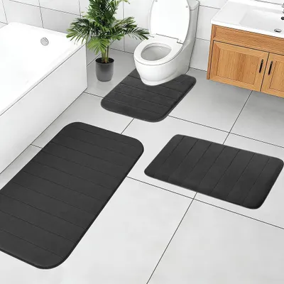 Immagine prodotto di Set di tre tappetini da bagno antiscivolo e assorbenti