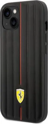 Produktbild von Ferrari Hardcase Leder Stripes für iPhone 14 Plus 6,7" schwarz Hülle Tasche