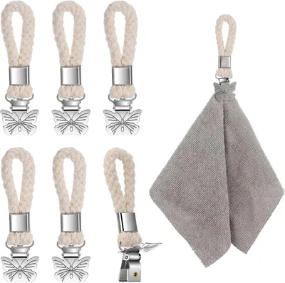 Produktbild von 6 Handtuchclips zum Aufhängen von Handtüchern