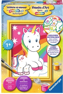 Produktbild von Ravensburger Malen nach Zahlen Niedliches Einhorn - Hobbyset