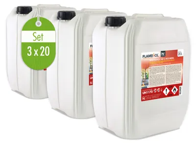 Produktbild von 3x 20 L FLAMBIOL® Bioethanol 100% Hochrein