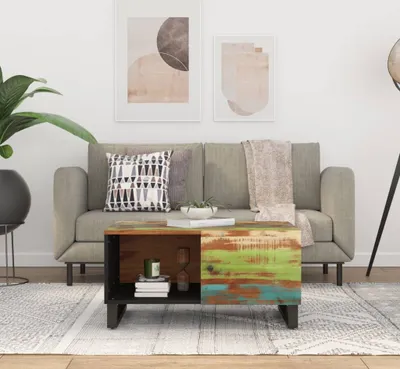 Produktbild von vidaXL Couchtisch 80x50x40 cm Altholz Massiv & Holzwerkstoff - Couchtisch - Couchtische - Beistelltisch - Sofatisch