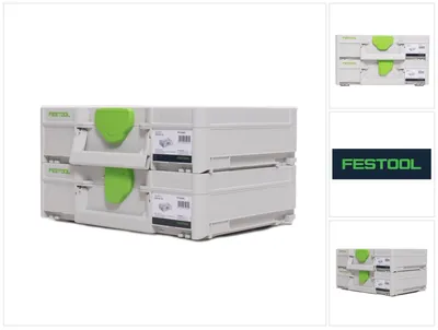 Image de Festool SYS3 M 112 Set de Coffrets Systainer 396 x 296 x 112 mm - 7,7 l (2x 204840)