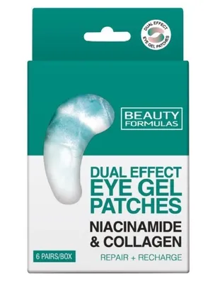 Produktbild von Beauty Formulas Hydrogel Augenpads mit Niacinamid & Kollagen, Doppel-Effekt, 6 Paar