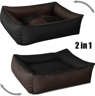 Immagine prodotto di BedDog 2in1: cuccia lavabile per cani con bordo, MOCCA (nero/marrone), (XXL) ca. 120x85x23 cm