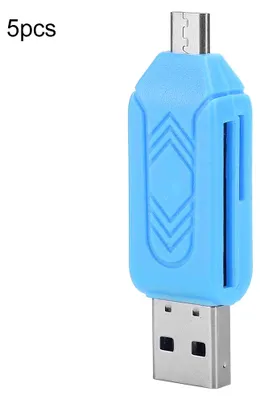 Obrázok produktu pre 5 ks USB 2.0 adaptér pre mobilný telefón a počítač s podporou OTG a čítačky kariet pre Android a Xiaomi (modrý)