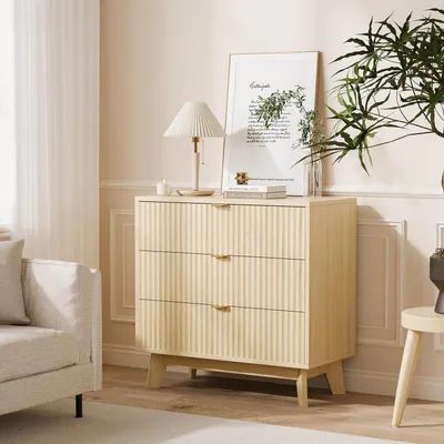 Image de Commode avec 3 tiroirs, dimensions 80x40x78,5 cm, en chêne naturel