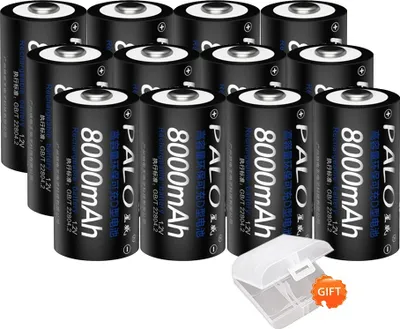Produktbild von Wiederaufladbare D-Größe Batterien, 8000mAh Kapazität, , 12 Stück Batterie