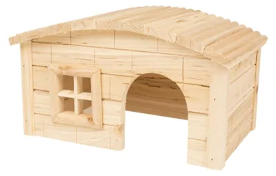 Image de Lodge en bois pour rongeurs Duvo+ avec toit bombé, dimensions : 27 x 17 x 15 cm