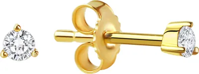 Produktbild von V Ohrstecker 333/- Gold 0,3cm gelb Zirkonia weiß 371320903