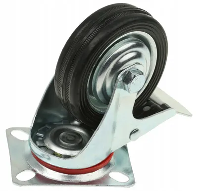Produktbild von TOMiMET Schwenkrad mit Bremse 75 mm Gummi Transportrolle