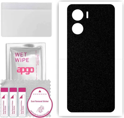 Produktbild von apgo Rückseite Schutzfolie, Skin, kompatibel mit Vivo IQOO Z7i, Hinten Displayschutzfolie aus Vinylfolie, kratzfest, einfache Montage - Mattschwarz