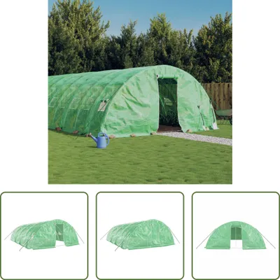 Produktbild von The Living Store Gewächshaus mit Stahlrahmen Grün 40 m² 8x5x2,3 m
