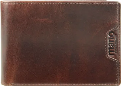 Produktbild von mano Leder Geldbörse Don Marco Coin Wallet with Flap Darkbrown dunkelbraun