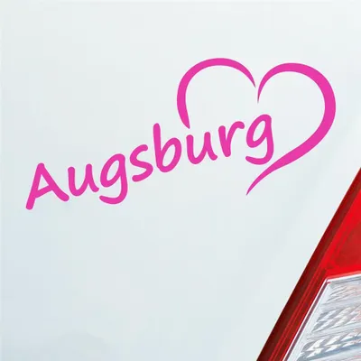 Produktbild von Auto Aufkleber Augsburg Herz Stadt City Liebe Love Heart 19x8 cm Pink Sticker Heckscheibenaufkleber